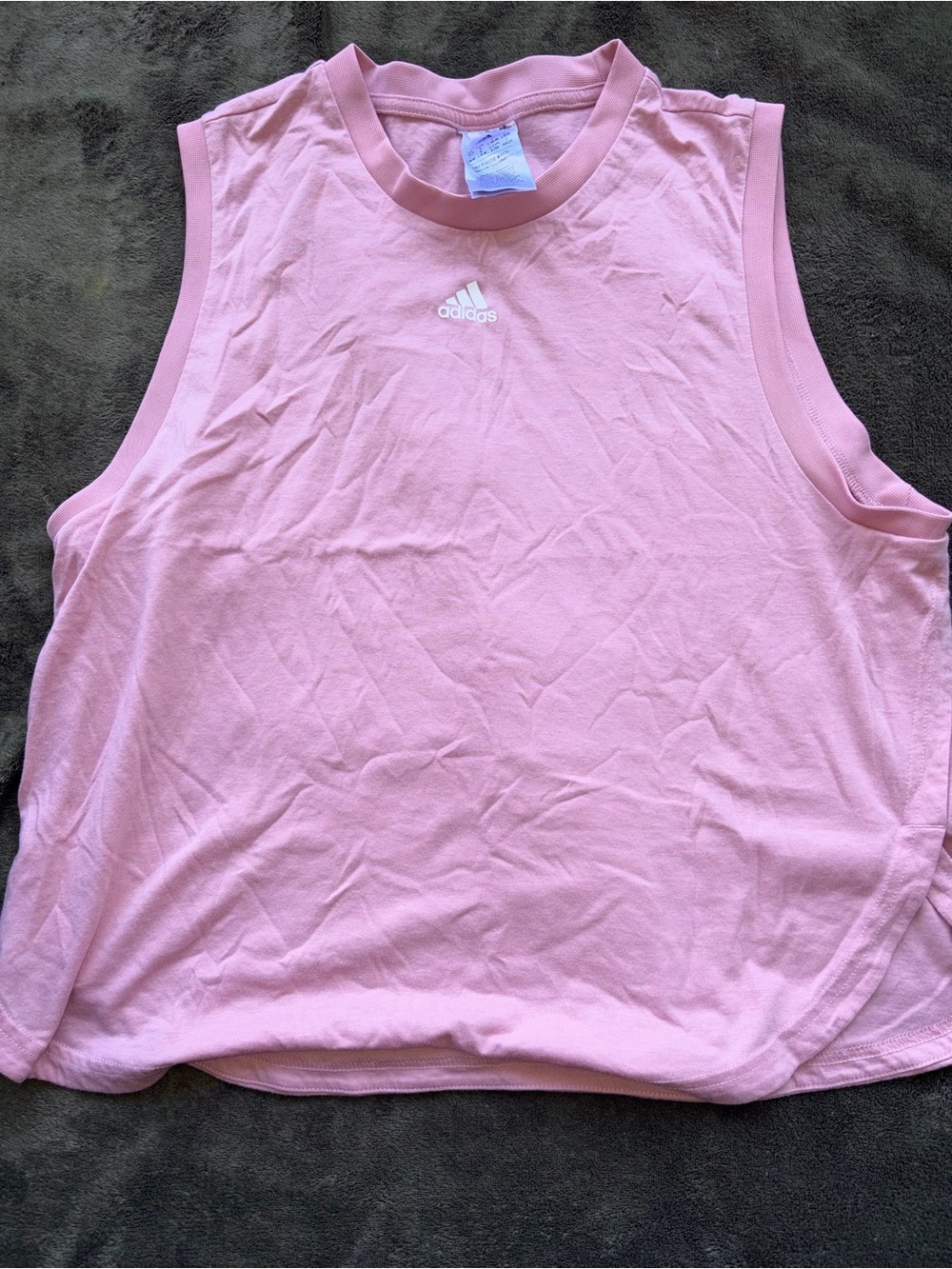 adidas Pink Sleeveless Crewneck Tank Top